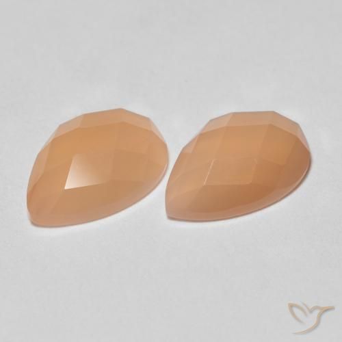 2.13ctw Natural Medium Light-Orange Moonstone, Pear Shape, Transparent