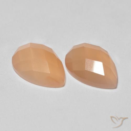 2.13 ctw Orange Moonstone Stones, Natural Moonstone in Pear Rose-Cut Shape for Sale