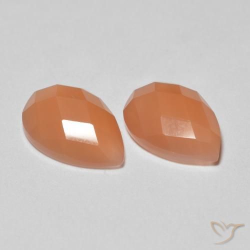 2.08 ctw Orange Moonstone Stones, Natural Moonstone in Pear Rose-Cut Shape for Sale