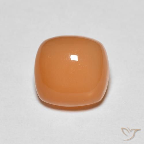 1.47ct Natural Medium Orange Moonstone, Cushion, Translucent
