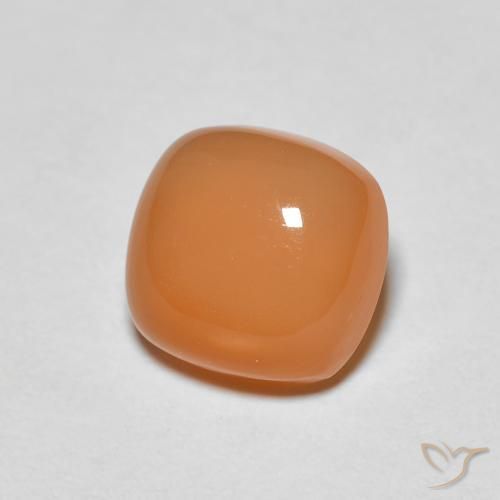 1.47 ct Orange Moonstone Stone, Natural Moonstone in Cushion Cabochon Shape for Sale
