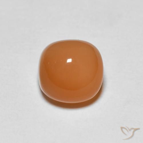 1.29ct Natural Warm Apricot Orange Moonstone, Cushion, Translucent