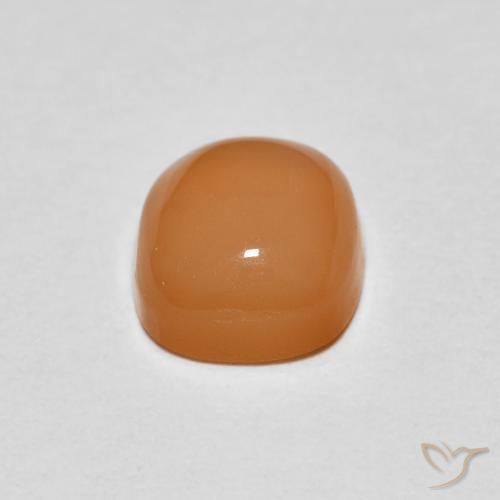 Moonstone Gemstone in 6.3 x 5.9 mm Size for Sale, Moonstone Stone in Medium Orange Color