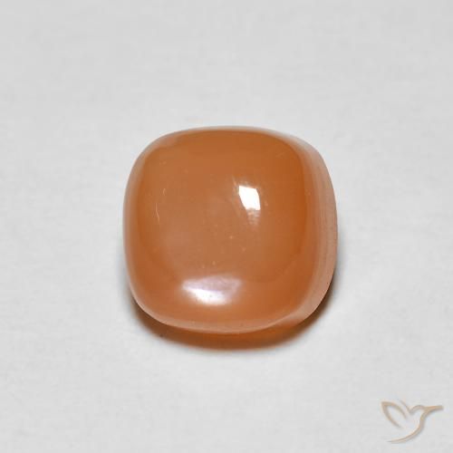 1.23ct Natural Light Reddish Orange Moonstone, Cushion, Translucent