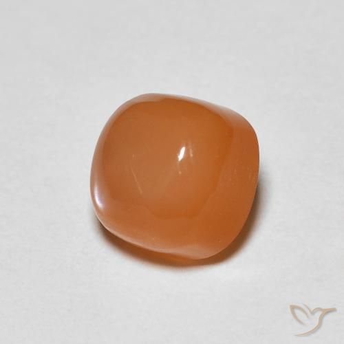 1.23 ct Orange Moonstone Stone, Natural Moonstone in Cushion Cabochon Shape for Sale