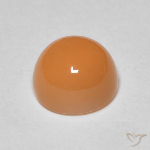 Moonstone Gemstone in 7.5 mm (calibrated) Size for Sale, Moonstone Stone in Cantaloupe Orange Color
