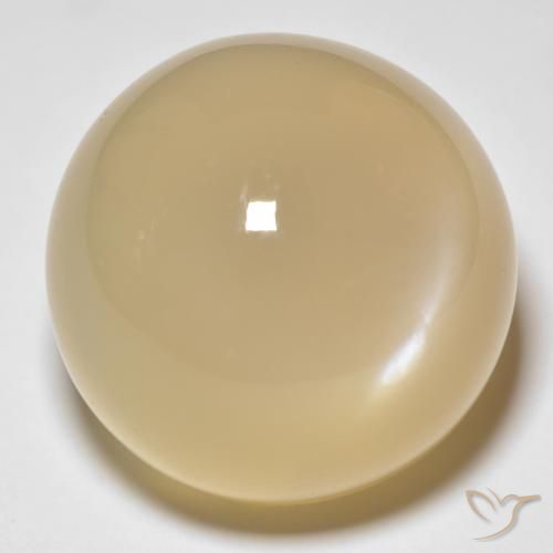 33.8 ct Yellow Moonstone, 19.1 mm Round Cut From India, Photo A