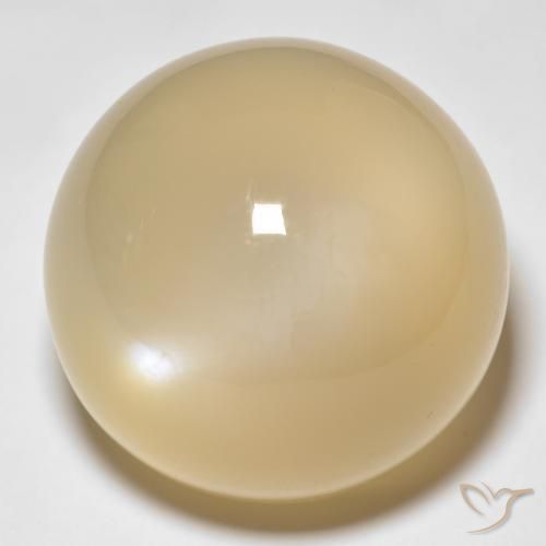 33.80 ct Golden Moonstone Stone, Natural Moonstone in Round Cabochon Shape for Sale