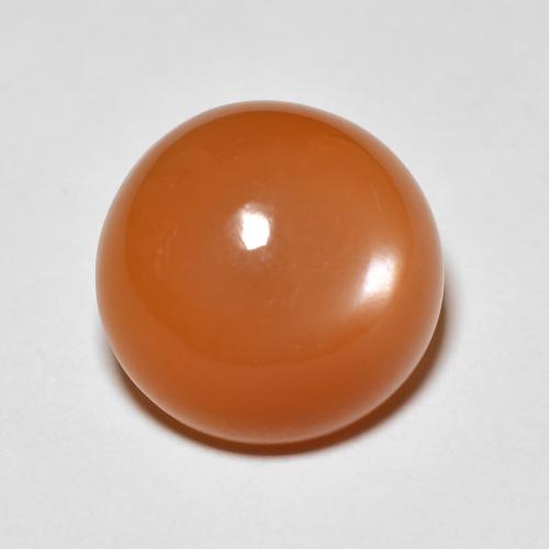 4.65ct Round Cabochon Orange Moonstone from India, Dimension 11mm, Natural untreated Gemstone, Opaque Clarity, 1 piece Moonstone in Medium Orange Color, Mohs Hardness of 6 - 6.5, Photo A