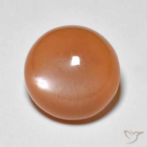 5.15 ct Orange Moonstone Stone, Natural Moonstone in Round Cabochon Shape for Sale