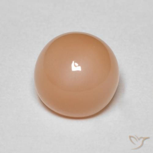 2.04ct Natural Medium Light-Orange Moonstone, Round, Opaque