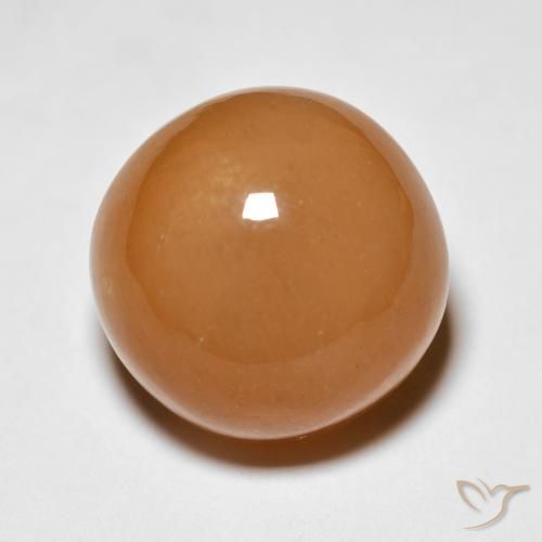 13.63ct Natural Reddish Orange Moonstone, Round, Opaque