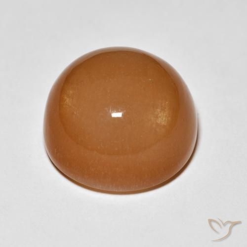 Moonstone Gemstone in 14 mm (calibrated) Size for Sale, Moonstone Stone in Reddish Orange Color