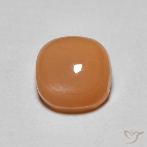 1.13ct Natural Warm Apricot Orange Moonstone, Cushion, Translucent