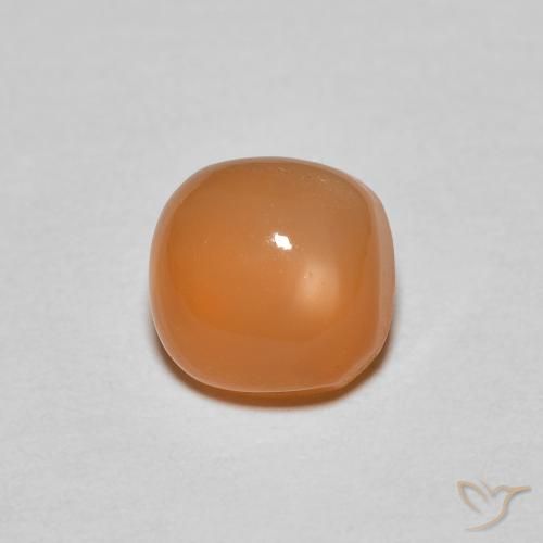 1.18ct Natural Warm Apricot Orange Moonstone, Cushion, Translucent