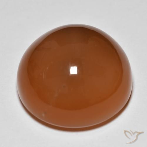 Moonstone Gemstone in 19 mm (calibrated) Size for Sale, Moonstone Stone in Reddish Orange Color