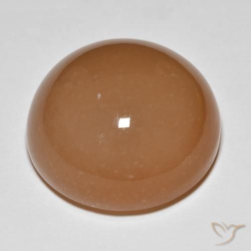 Moonstone Gemstone in 19 mm (calibrated) Size for Sale, Moonstone Stone in Medium Dark-Orange Color
