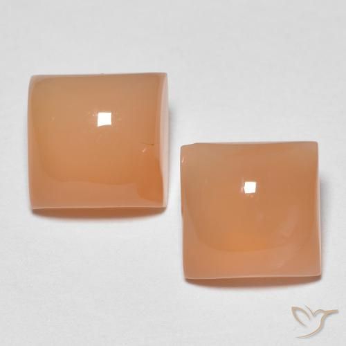 4.12 ct Orange Moonstone, 7.2 x 7.1 mm Square Cut From India, Photo A