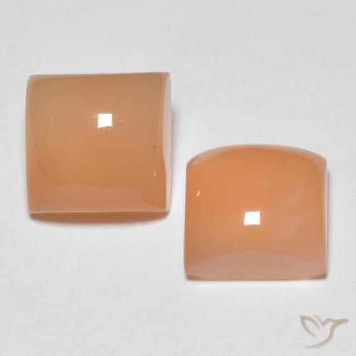 4.12 ctw Orange Moonstone Stones, Natural Moonstone in Square Cabochon Shape for Sale