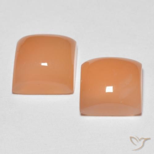 Moonstone Gemstones in 7 x 7 mm (calibrated) Size for Sale, Moonstone Stones in Peach Orange Color