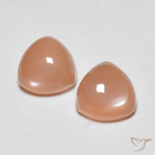 1.83ctw Natural Cantaloupe Orange Moonstone, Trillion, Transparent