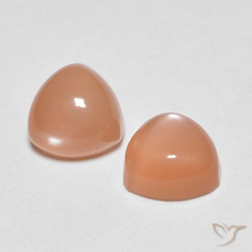 1.83 ctw Orange Moonstone Stones, Natural Moonstone in Trillion Cabochon Shape for Sale