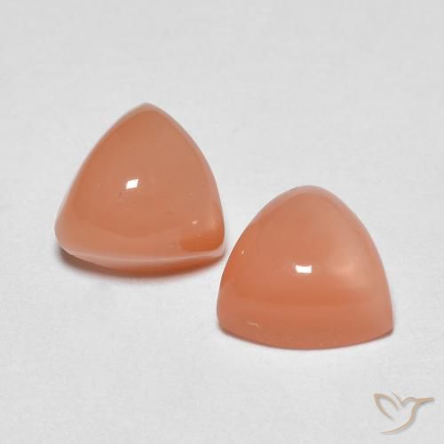 1.98 ctw Orange Moonstone Stones, Natural Moonstone in Trillion Cabochon Shape for Sale