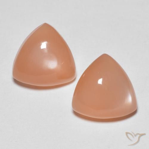 3.24ctw Natural Medium Orange Moonstone, Trillion, Transparent