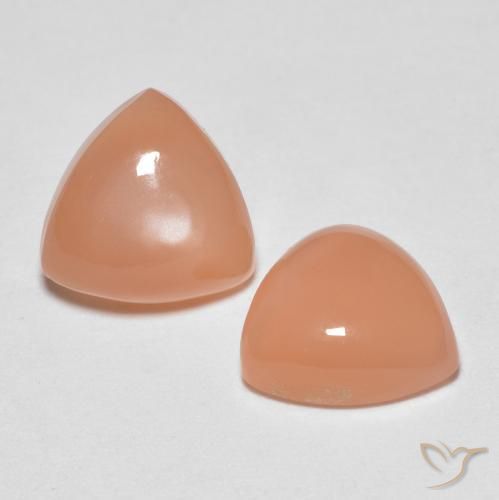 3.24 ctw Orange Moonstone Stones, Natural Moonstone in Trillion Cabochon Shape for Sale