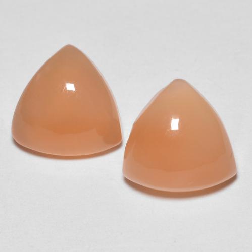 3.06 ct Orange Moonstone, 8.1 x 8 mm Trillion Cut From India, Photo A
