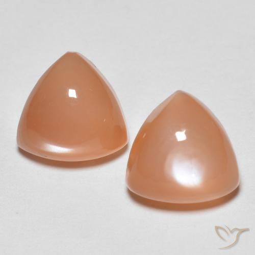 4.09 ct Orange Moonstone, 8.3 x 8.2 mm Trillion Cut From India, Photo A