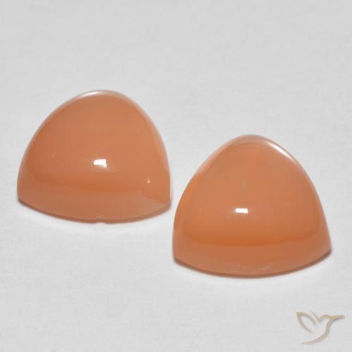 Moonstone Gemstones in 8 x 8 mm (calibrated) Size for Sale, Moonstone Stones in Cantaloupe Orange Color