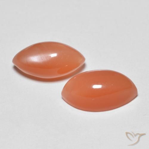 3.23 ctw Orange Moonstone Stones, Natural Moonstone in Marquise Cabochon Shape for Sale
