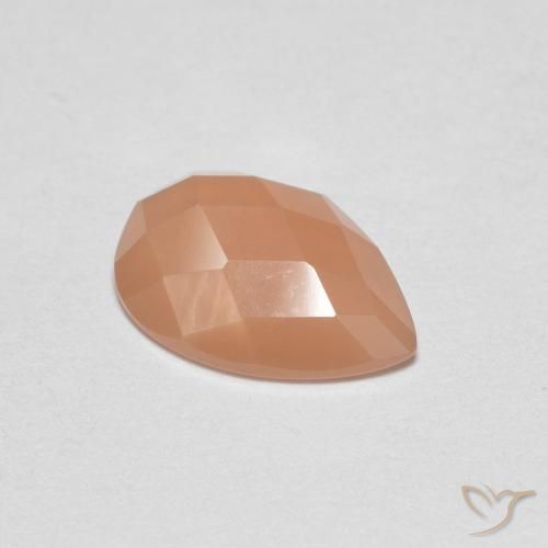 0.97ct Natural Light Orange Moonstone, Pear Shape, Transparent