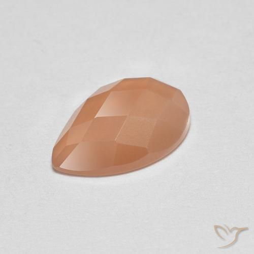 0.97 ct Orange Moonstone Stone, Natural Moonstone in Pear Rose-Cut Shape for Sale