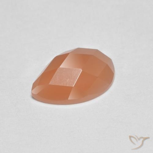 0.94ct Natural Cantaloupe Orange Moonstone, Pear Shape, Transparent