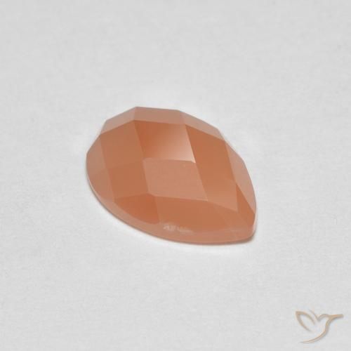0.94 ct Orange Moonstone Stone, Natural Moonstone in Pear Rose-Cut Shape for Sale