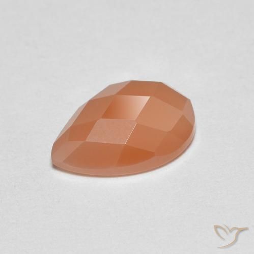 1.09 ct Orange Moonstone Stone, Natural Moonstone in Pear Rose-Cut Shape for Sale