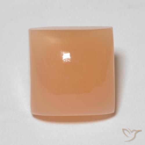 Piedra de Luna Naranja Cabujónes Cuadrado de 7,1 x 7mm de India, peso de 2.12ct, piedra preciosa No tratado de forma natural en claridad Transparente, Piedra de Luna de 1 pieza: el color es medium light-orange, dureza Mohs de 6 - 6.5, Photo A