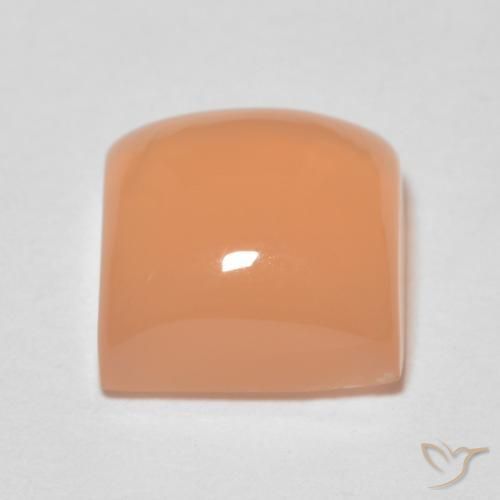 Moonstone Gemstone in 7.3 x 7.1 mm Size for Sale, Moonstone Stone in Cantaloupe Orange Color