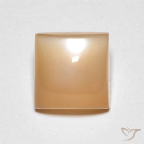 1.35ct Natural Light Peachy Golden Moonstone, Square, Transparent