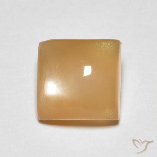 1.14ct Natural Orange Cream Moonstone, Square, Transparent