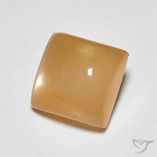 1.14 ct Golden Moonstone Stone, Natural Moonstone in Square Cabochon Shape for Sale
