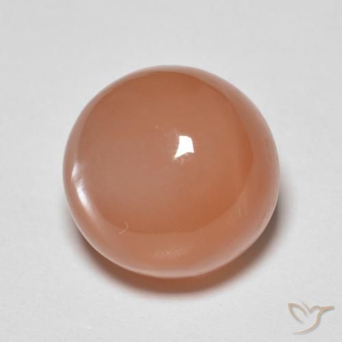 5.46 ct Orange Moonstone Stone, Natural Moonstone in Round Cabochon Shape for Sale