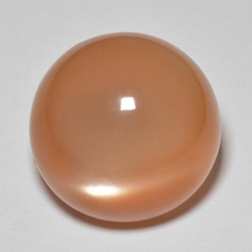 14.84ct Round Cabochon Orange Moonstone from India, Dimension 16.1mm, Natural untreated Gemstone, Translucent Clarity, 1 piece Moonstone in Peach Orange Color, Mohs Hardness of 6 - 6.5, Photo A