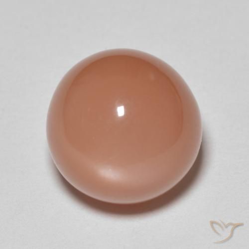 5.35ct Natural Light Reddish Orange Moonstone, Round, Translucent