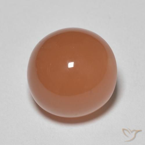 5.21 ct Orange Moonstone Stone, Natural Moonstone in Round Cabochon Shape for Sale