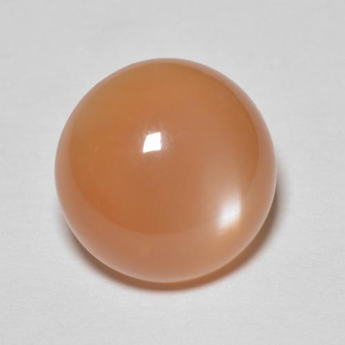 4.54ct Round Cabochon Orange Moonstone from India, Dimension 11.1mm, Natural untreated Gemstone, Translucent Clarity, 1 piece Moonstone in Medium Orange Color, Mohs Hardness of 6 - 6.5, Photo A