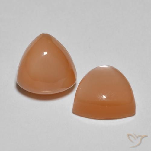 3.80 ctw Orange Moonstone Stones, Natural Moonstone in Trillion Cabochon Shape for Sale