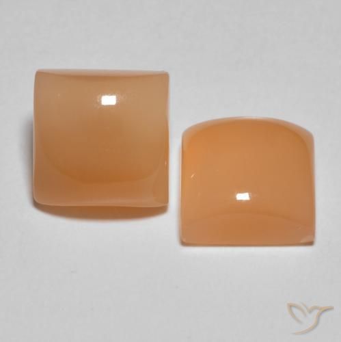 3.90 ctw Orange Moonstone Stones, Natural Moonstone in Square Cabochon Shape for Sale